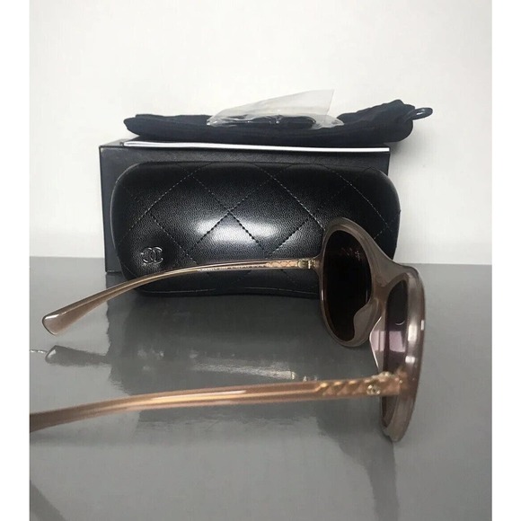 CHANEL Sunglasses Oversized Oval Style 5389 Light Brown Fall Sunnies - Picture 12 of 16